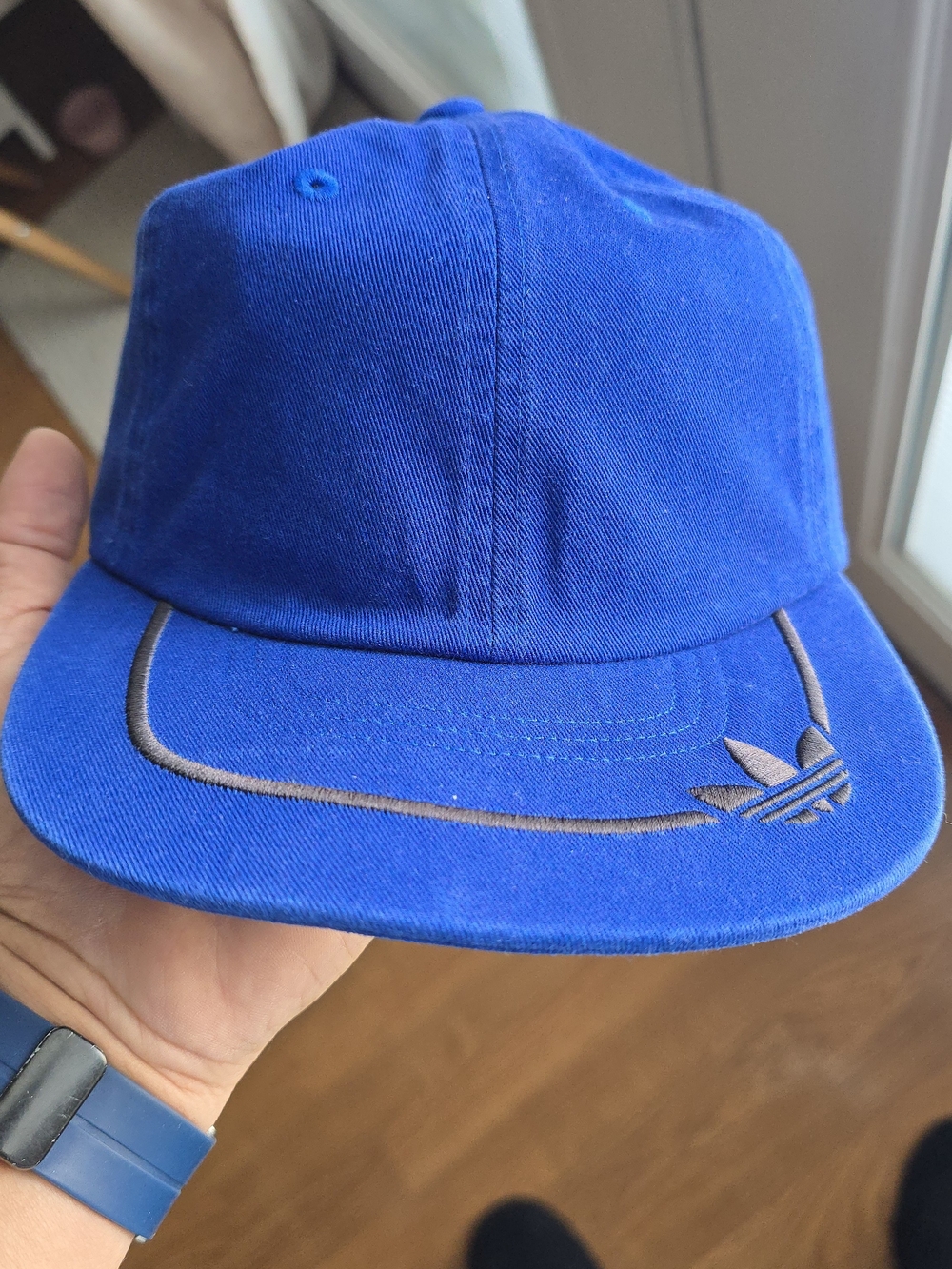 NWT Adidas Skate Hat Royal Blue Trefoi Flat Brim OSFM Adjustable Cap JX7972